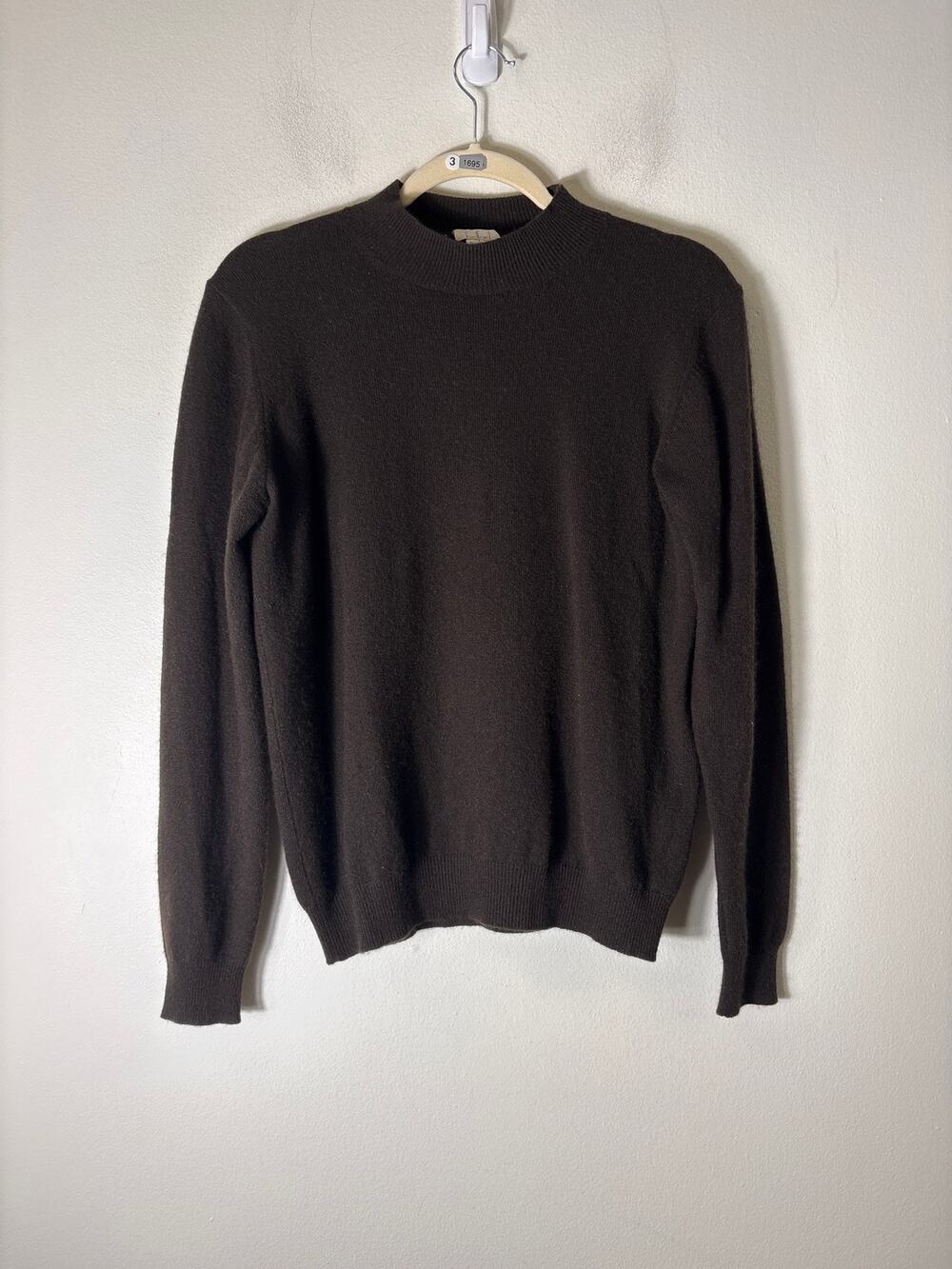 Belford Chocolate Brown Mock Neck Sweater Sz L